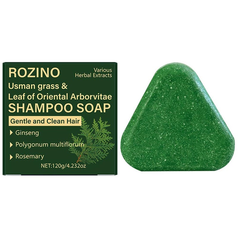 Platycladus orientalis leaf Usman shampoo bar, hair conditioner, Polygonum multiflorum, Platycladus orientalis leaf triangular shampoo bar, soap, Usman herb handmade soap wholesale.